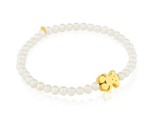 Tous Bracciale Di Perle Con Orsetto In Oro 815911150
