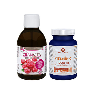 Pharma Activ Cranvita D-Mannosio 250 Ml + Lipo Vitamina C 1000 Mg 60 Cápsulas 
