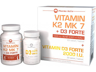 Pharma Activ Vitamina K2 Mk7 + D3 Forte 125 Compresse + Vitamina D3 Forte 30 Compresse
