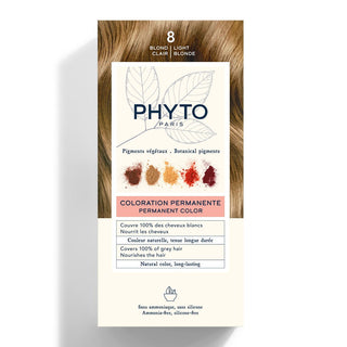 Phyto Colore, Tintura Permanente Per Capelli, 8 Biondo Chiaro, 50 ml