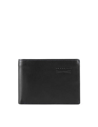 Piquadro, portafoglio in pelle, sottile, PU257W110R-N, nero, da uomo