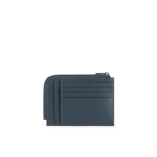 Piquadro, portafoglio in pelle, portamonete, 42023100, grigio, da uomo