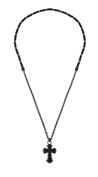 Police Collana In Acciaio Nero Cross Extreme Rebel Peagn0004906