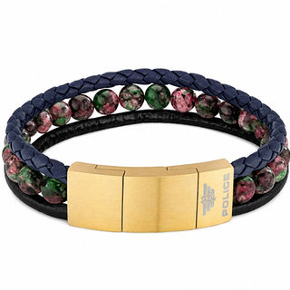 Police Leather triple Bracciale da uomo PJ26552BLK.02