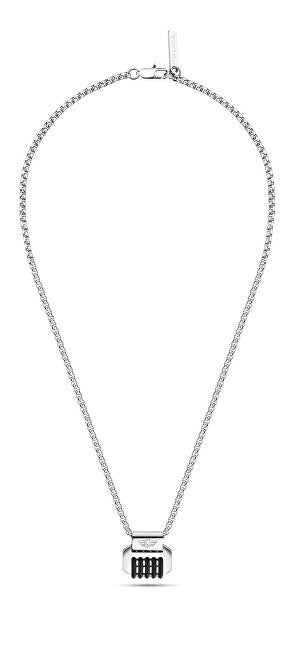 Police PEAGN2211501 Collana Acciaio Grigio Gear Design per Uomo
