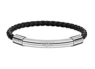 Police Bracciale Moderno In Pelle Gear Peagb2211502 - Lunghezza: 21 Cm