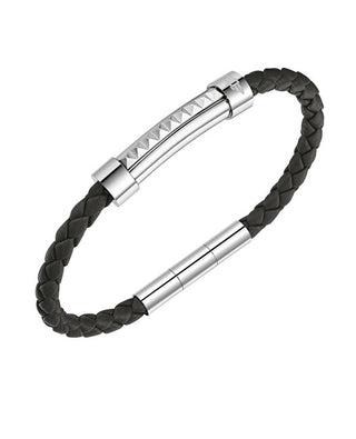 Police Bracciale in Pelle Senza Tempo Rock Rebel PEAGB0001413/4 - Lunghezza: 18 cm