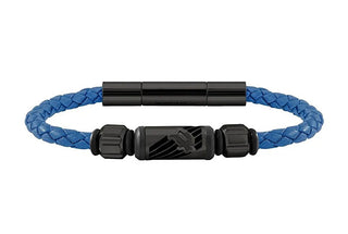 Police Men's blue leather Bracciale PJ26466BLN02A