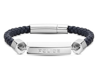 Police Elegante Bracciale In Pelle Hardware Peagb221492 - Lunghezza: 19 Cm