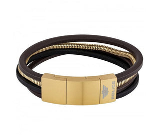 Police Leather multi-layer Bracciale da uomo PJ26551BSG.02