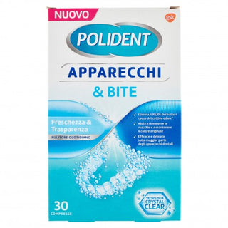 Polident Polident Apparecchi & Bite Freschezza & Trasparenza 30 Cpr.