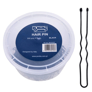 Poniks Forcine per capelli da parrucchiere nere 4,5 cm, 300 pezzi