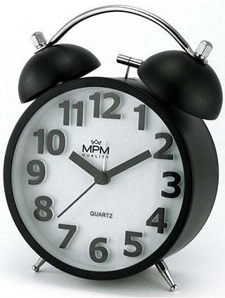 Mpm Quality Metal Analog Alarm Clock Mpm Happy Morning - Black C01.4056.90 