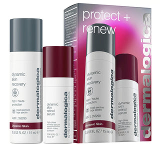 Chroń + Renew Ustawić Dermalogica: Dynamic Skin Retinol Serum przeciwzmarszczkowe do twarzy 10 ml + Dynamic Skin Retinol Serum przeciwzmarszczkowe do twarzy SPF 50 15 ml