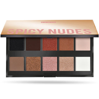 Pupa Палитра теней для век Make Up Stories 001 Spicy Nudes 10 оттенков 18 г