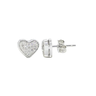 Beneto Boucles d'oreilles cœur en argent AGUP1194
