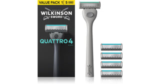 Wilkinson Sword Quattro rasoio 5 lamette di ricambio — Rasoio con ricambi