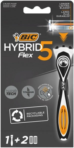 Bic Rasoio Hybrid5 Flex Sistema Manico Piu + Ricambi