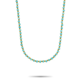 Rebel&Rose Collier de perles mix turquoise or Rr-Nl047-G-40 