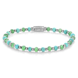 Rebel&Rose Braccialetto Con Perline Blue Green Adventure Rr-40144-S - Lunghezza: 16,5 Cm