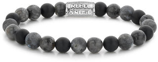 Rebel&rose Gray Rocks bead Bracciale RR-80069-S - Dimension: 16.5 cm - S