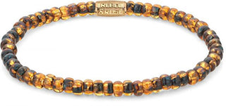 Rebel&Rose Bracciale Con Perline Dorate A Forma Di Tigre Giapponese Rr-40114-G - Dimensioni: 15 Cm - Xs