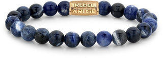 Rebel&Rose Bracciale Con Perline In Oro Blu Notte Rr-80094-G - Dimensioni: 20 Cm - L+