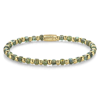 Rebel&Rose Bracciale Con Perline Dorate Mix Glass Rocks Secret Garden Rr-40145-G - Lunghezza: 16,5 Cm