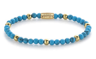 Rebel&Rose Bracciale Con Perline Turquoise Delight Rr-40059-G - Dimensioni: 15 Cm - Xs