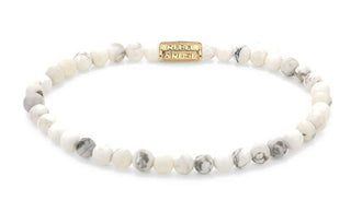 Rebel&Rose Bracciale Con Perline In Oro Bianco Vergine Rr-40112-G - Dimensioni: 15 Cm - Xs