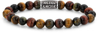 Rebel&Rose Braccialetto Di Perline Chi Ha Paura Della Tigre Rr-80095-V - Dimensioni: 17,5 Cm - M