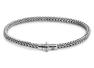 Rebel&Rose Bracciale Intrecciato In Argento Artemis Rr-Br031-S - Lunghezza: 21 Cm
