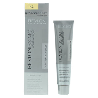 Revlon Revlonissimo Colorsmetique Acido Ialuronico Tintura Permanente per Capelli 4.3 Castano Dorato Medio 60 ml