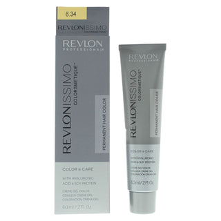 Revlon Revlonissimo Colorsmetique Acido Ialuronico Tintura Permanente per Capelli 6.34 Biondo Scuro Ramato Dorato 60 ml