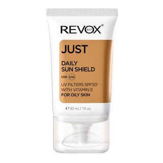 Revox B77 Just Daily Sun Shield Vitamina E Protezione solare Crema solare Per viso e collo SPF 50+ 30 ml