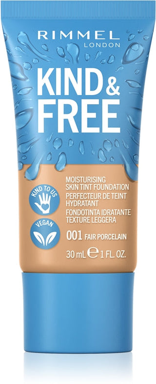 Rimmel Fond de ten hidratant Kind & Free Skin 30ml Porcelain 001 Fair
