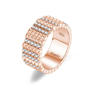 Rosato Anello Cubica Rzcu58 In Bronzo Lucido Con Zirconi - Circuito: 58 Mm