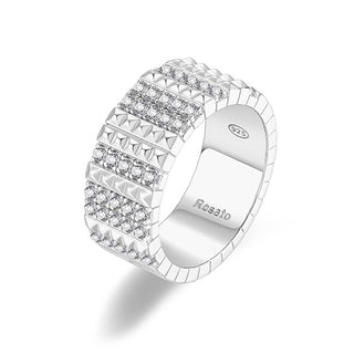Rosato Anello In Argento Scintillante Con Zirconi Cubici Rzcu57 - Circuito: 58 Mm