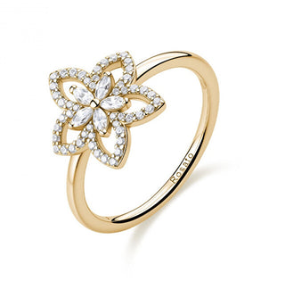 Rosato da donna gold-plated Anello Flower con zircons Gaia RZGA99 - Circonferenza: 58 mm