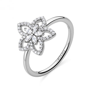 Rosato da donna silver Anello Flower con zircons Gaia RZGA98 - Circonferenza: 52 mm