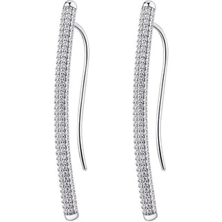 Rosato Pendientes largos de plata con circonitas blancas Rzbi25 