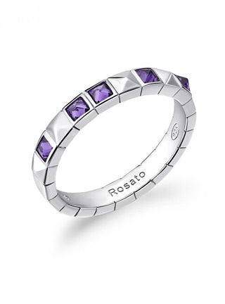 Rosato Anello Giocoso In Argento Con Zirconi Cubici Rzcu92 - Circuito: 56 Mm