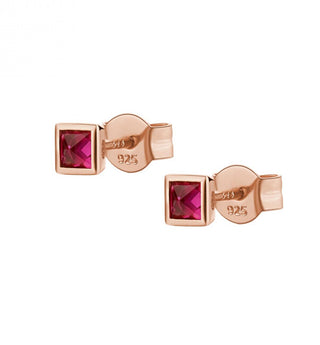 Rosato Pendientes de botón de bronce refinado con circonitas cúbicas Rzcu84 