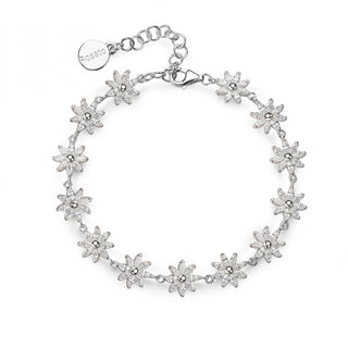 Rosato Bracciale A Fiori Con Zirconi Cubici Gaia Rzga69