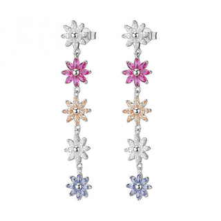 Rosato Luxurious flower Orecchini with colored zircons Gaia RZGA76