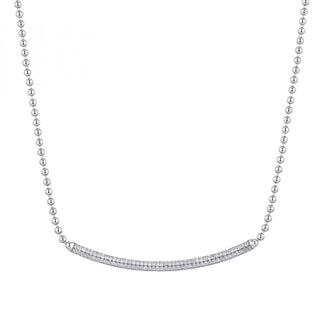 Rosato Affascinante Collana In Argento Con Zirconi Bianca Rzbi01