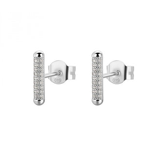 Rosato Silver Orecchini con zircons Bars Bianca RZBI70