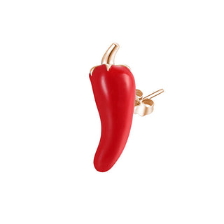 Rosato Orecchini Singoli Placcati Oro Peperoncino Storie Rzo029