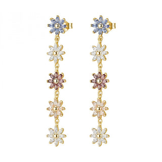 Rosato Gold-plated flower Orecchini with colored zircons Gaia RZGA77