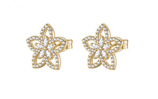 Rosato Gold-plated Orecchini Flowers with cubic zirconia Gaia RZGA95
